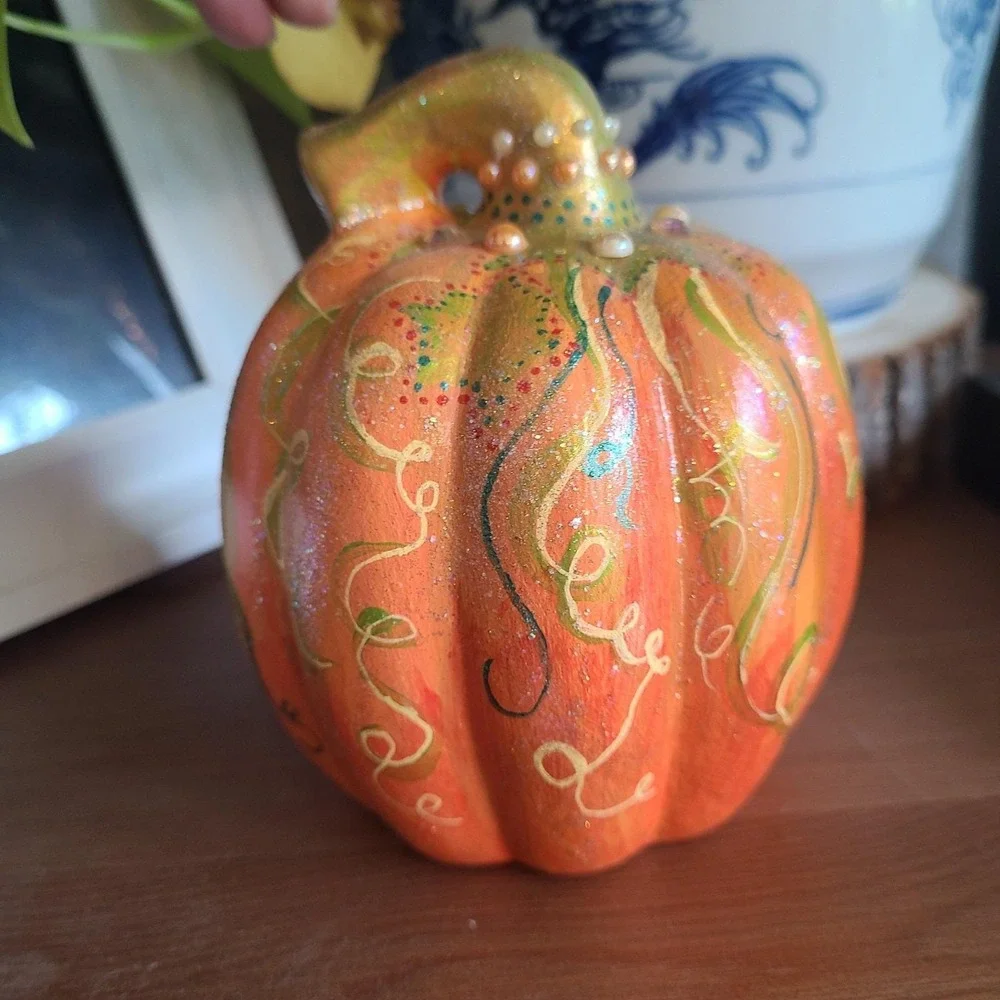 Ceramic Pumpkin Orange 5.5